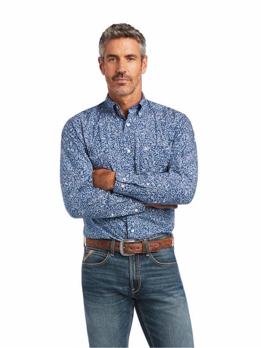 Ariat Blue Floral Button-Down Shirt